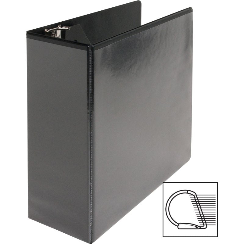Basic D-Ring View Binder 4 Inch Capacity, Black, 25% More Paper