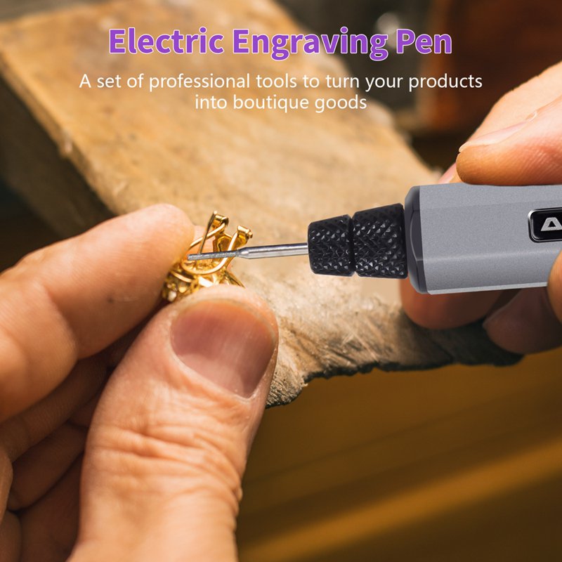 Wireless Mini Engraving Pen Kit with 30 Bits - Cordless Rotary Tool for Metal Wood Glass