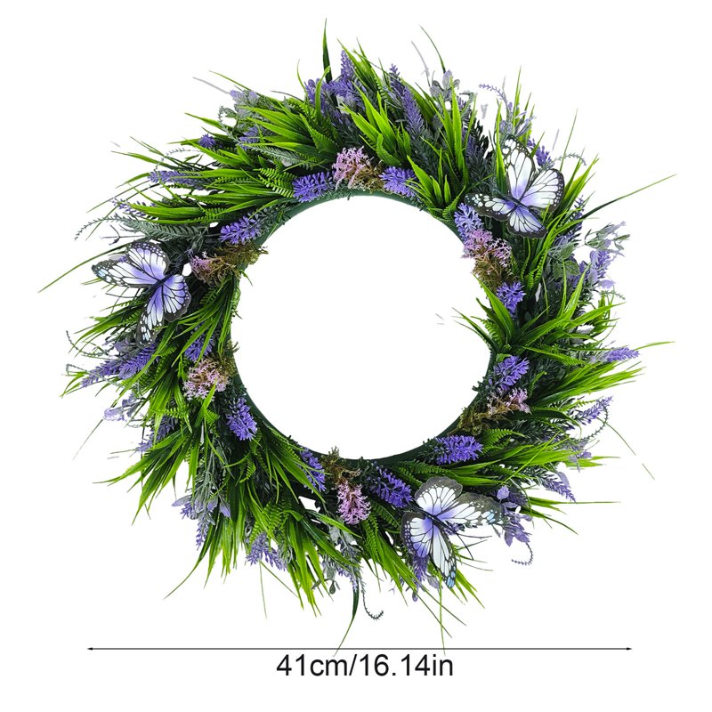 All-Season Artificial Wreath with Frosted Greenery and Berries - 15 Inch Door Decor