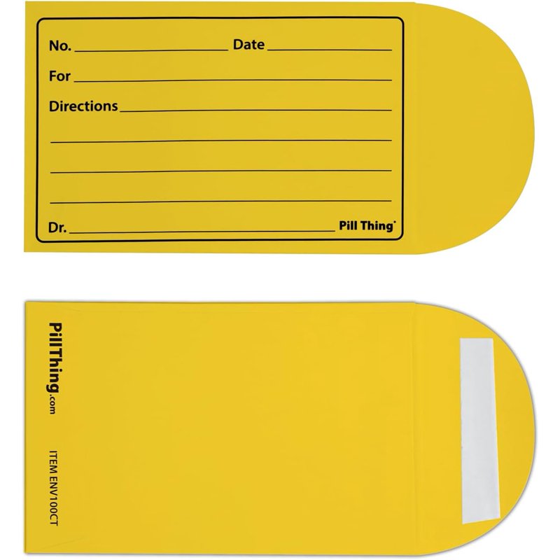 Pill Organizer Envelopes with Peel & Seal Closure - Reusable Medication Storage, 3.5 x 2.5 Inches, Pack of 100