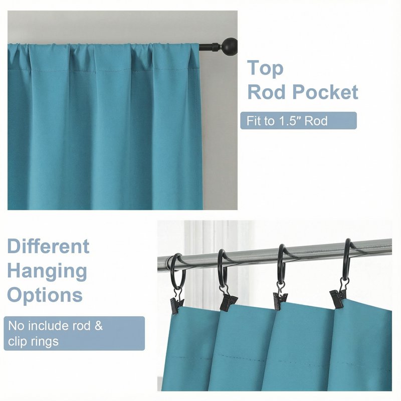 Blackout Curtains for Bedroom & Living Room - Thermal Insulated Room Darkening Drapes, Set of 2