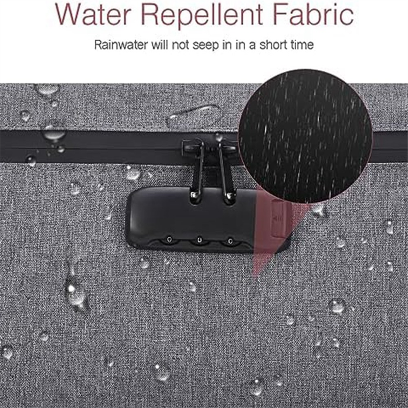 Waterproof Lockable Cash Bag with Zipper and Combination Lock - Gray Nylon Money Bag