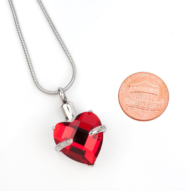 Cremation Urn Necklace for Ashes Heart Memorial Jewelry with Birthstone & Free Funnel Kit