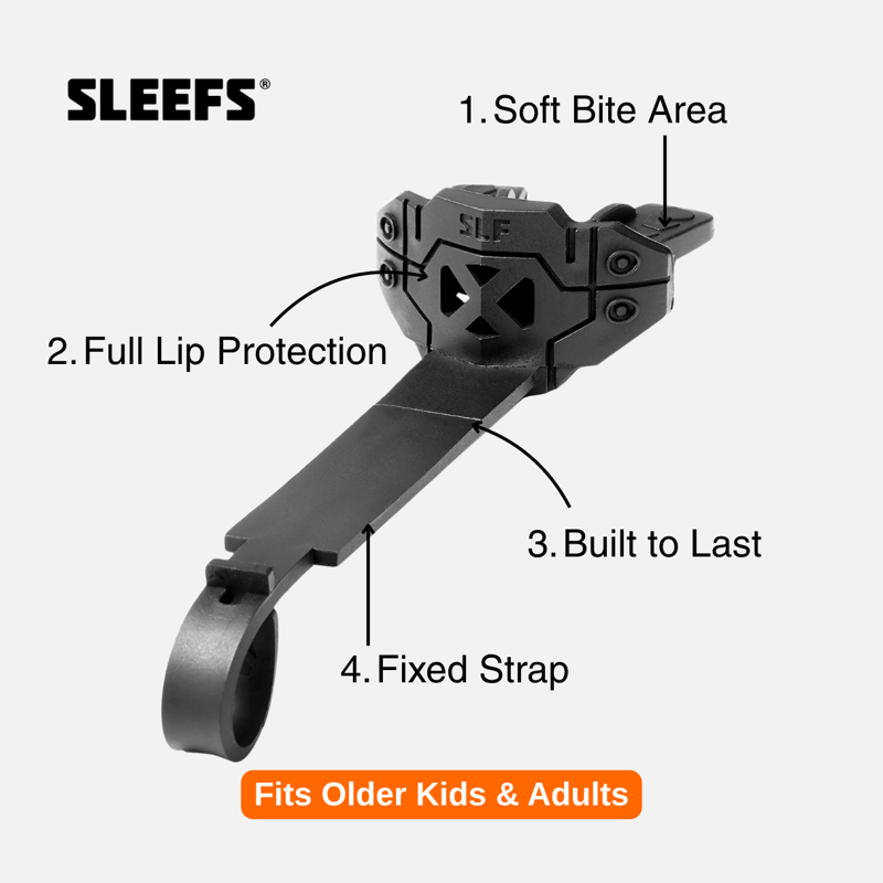 Football Mouthguard with Integrated Strap - Shock Absorbing Lip Protection