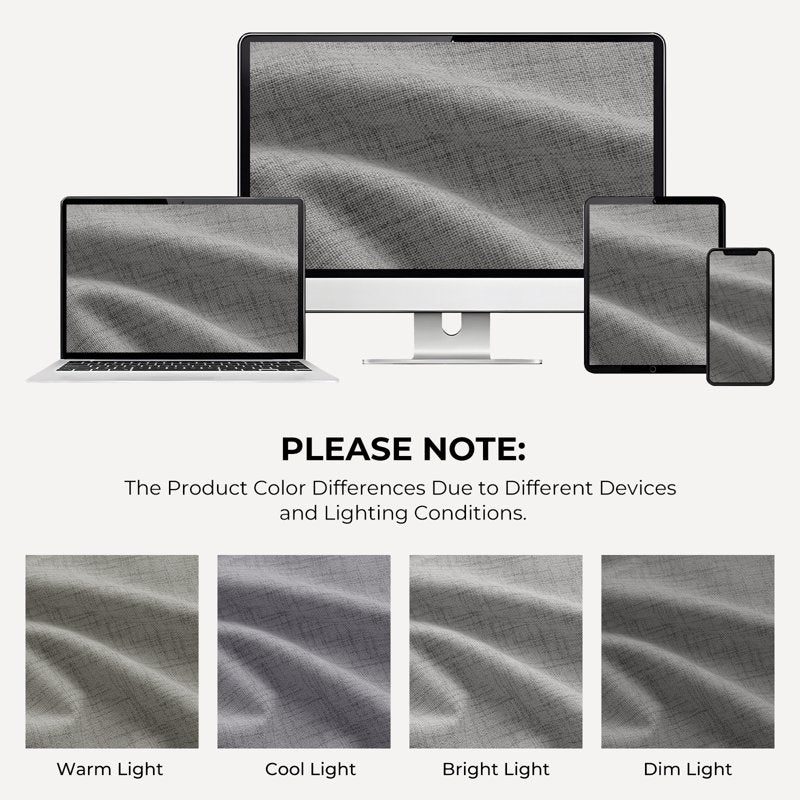 Blackout Curtains Set of 2 - Room Darkening Faux Linen Insulated Drapes 50x84 inches