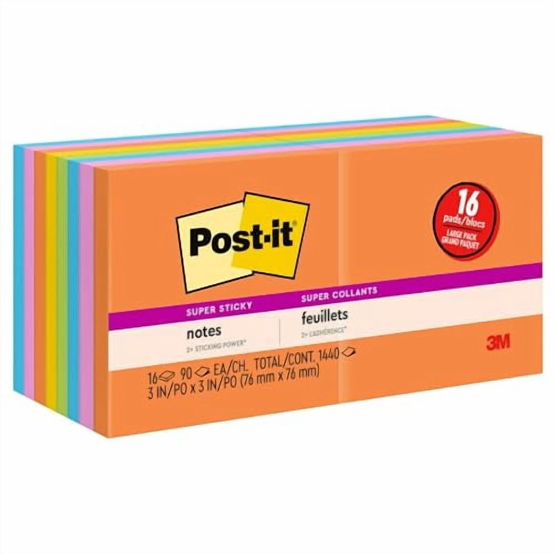Post-it Super Sticky Notes 3x3 Inches - Rio de Janeiro Pack of 16 Pads