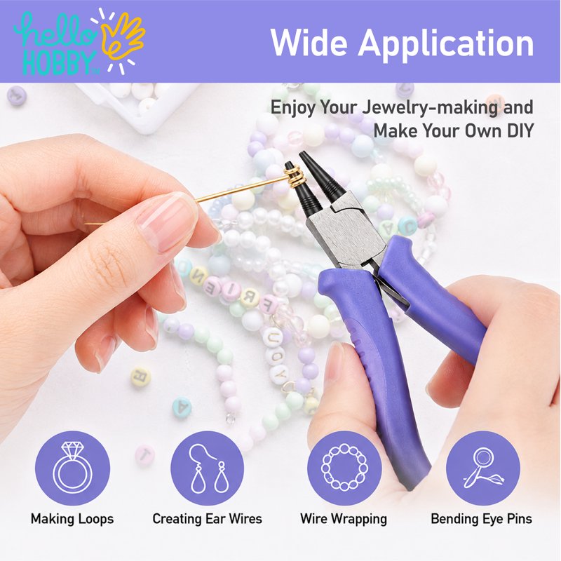 Jewelry Making Round Nose Pliers with Nylon Handles - Wire Looping & Shaping Tool