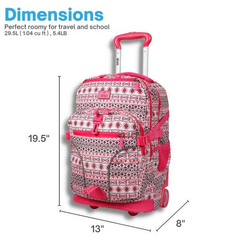 Multi-Purpose Laptop Rolling Backpack for School and Travel