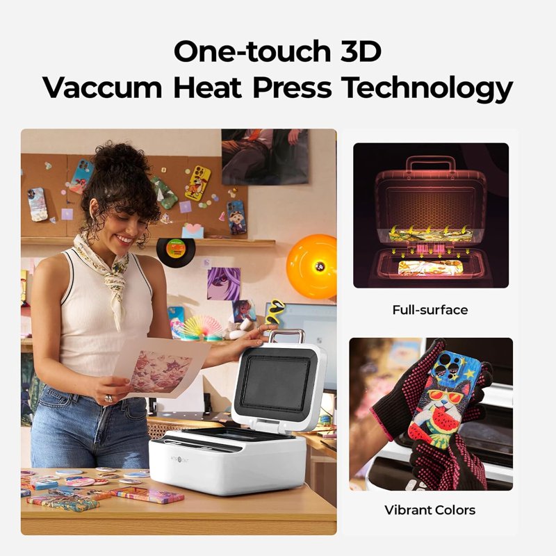 Automatic Vacuum Heat Press for Phone Cases & Custom Sublimation Crafts