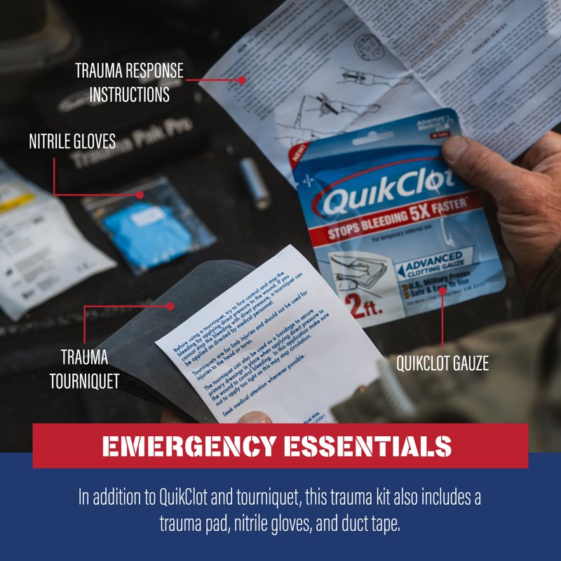 All-Purpose First Aid Kit with Bleeding Control Trauma Pack - 5 Inch