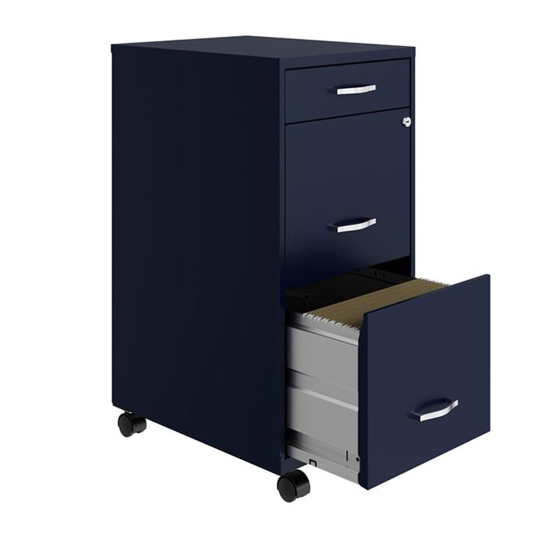 Modern Metal Filing Cabinet with 3 Drawers - Pre-Assembled, Multiple Colors