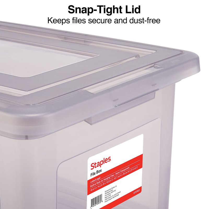 Hanging File Box with Snap Lid - Letter & Legal Size Frost Gray