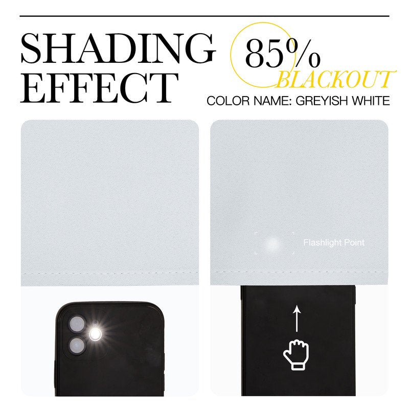 Room Darkening Thermal Insulated Curtain Panels - Greyish White, 42x24, 2 Panels