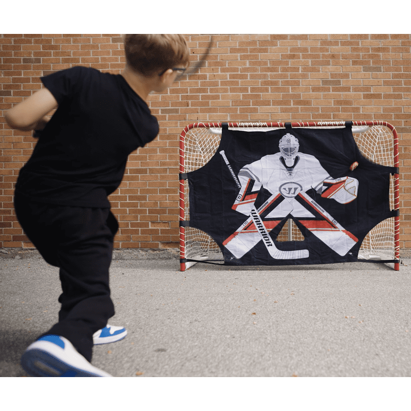 Street Hockey Shooter Trainer with 5 Target Zones, Adjustable Hook and Loop - Black