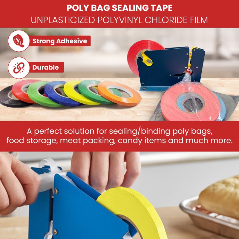 Orange Bag Sealing Tape 3/8 in. x 180 yds UPVC Film with Rubber Adhesive (Pack of 1) - Variation: 3/8 in. Orange