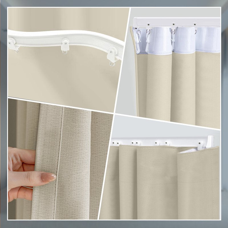 Room Divider Curtain Set with Track - Blackout Noise Insulation Partition Wall