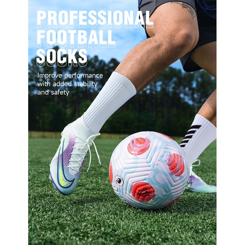 Men's Soccer Grip Socks with Silicone Non-Slip Cushioned Sole - Moisture Wicking, Athletic Fit
