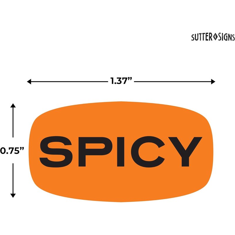 500 Pack Spicy Food Labels for Grocery Store & Food Packaging