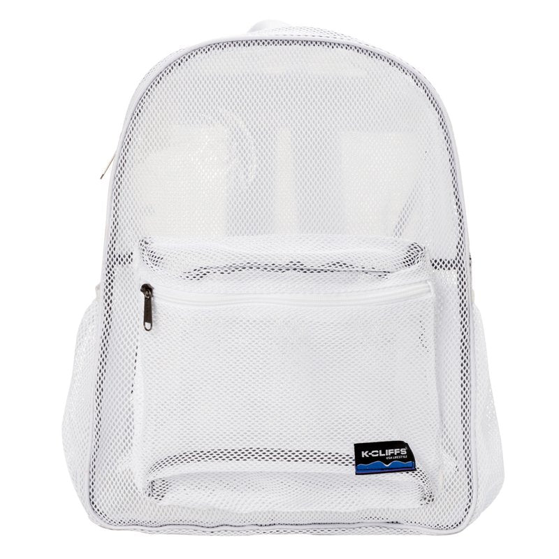 Heavy Duty Mesh Backpack - Unisex School Student Bookbag with Zippered Compartments
