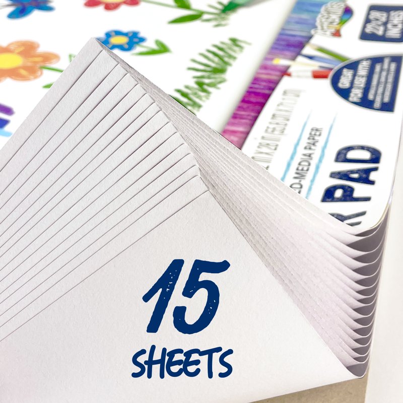 Heavyweight Sketch Pad 22x28 Inches - Mixed Media Paper for Artists, 15 Sheets