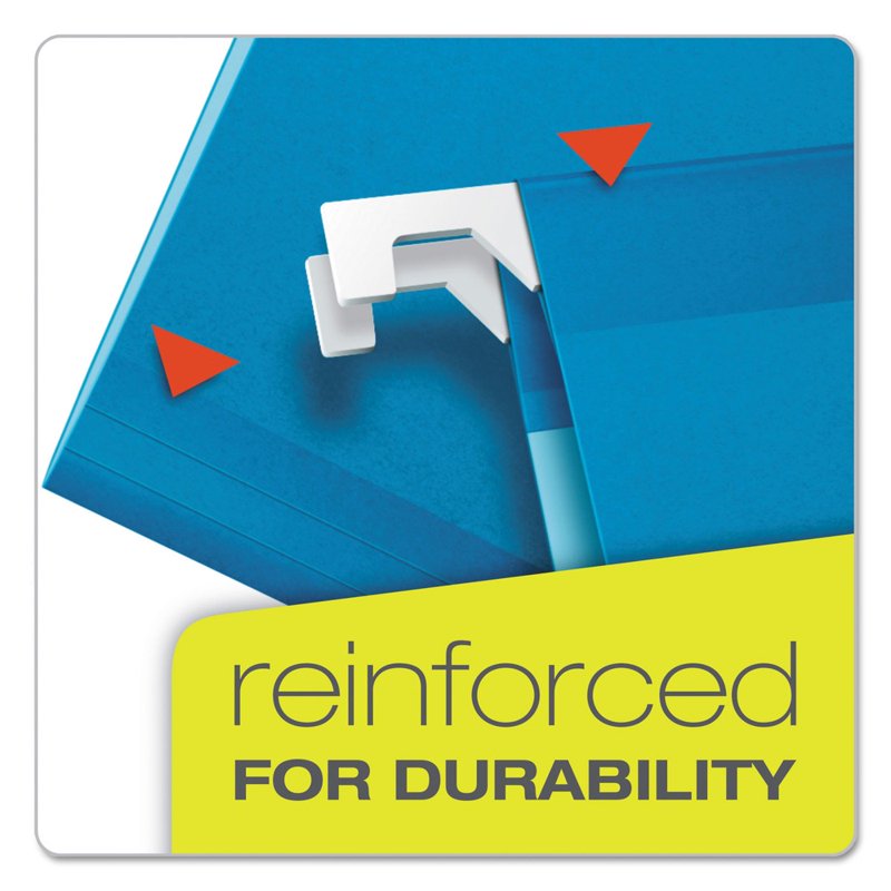 Reinforced Hanging File Folders - Legal Size, 25 Pack, Blue