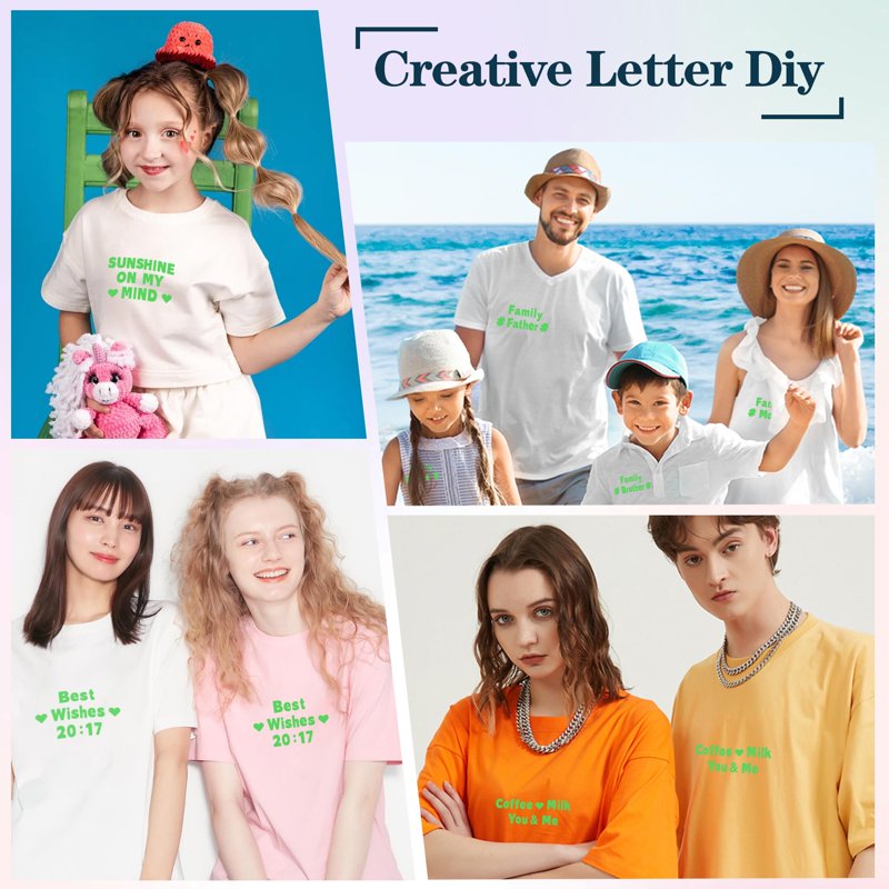 Heat Transfer Letter Stickers 1200pcs Alphabet & Symbols for Fabric DIY Crafts