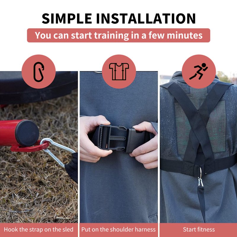 Speed Training Sled for Athletic Exercise and Sprint Power Development - 100 Lb Capacity
