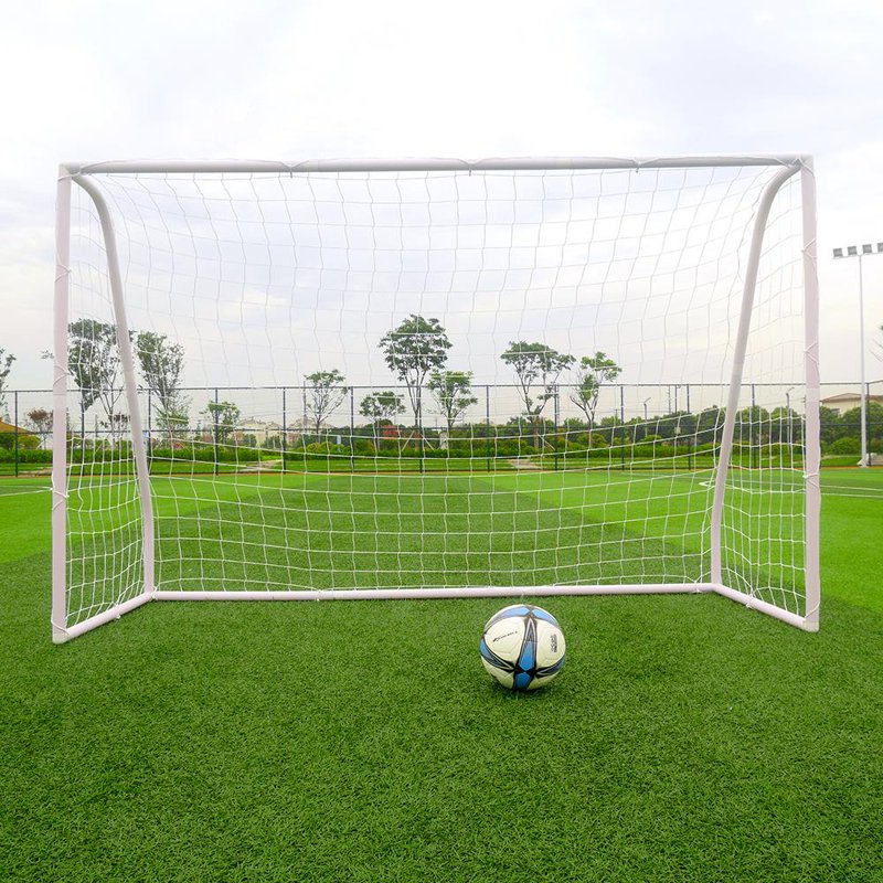 Durable PVC Backyard Soccer Goal 8x5 with Net, White, Portable