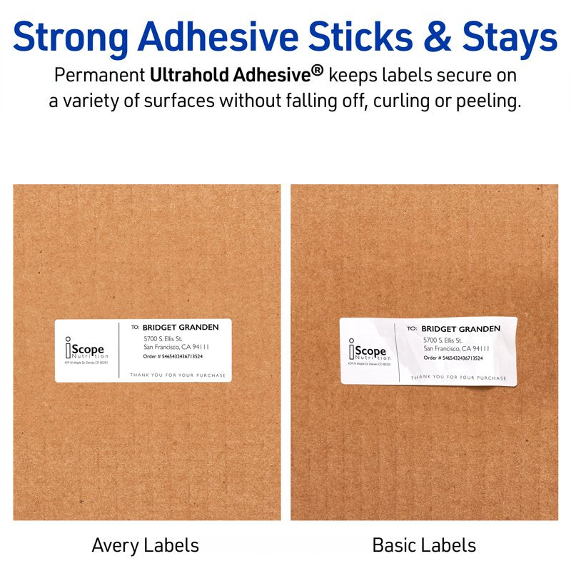 Waterproof Laser Labels 2x4 Inches, Permanent Adhesive, 500 Count
