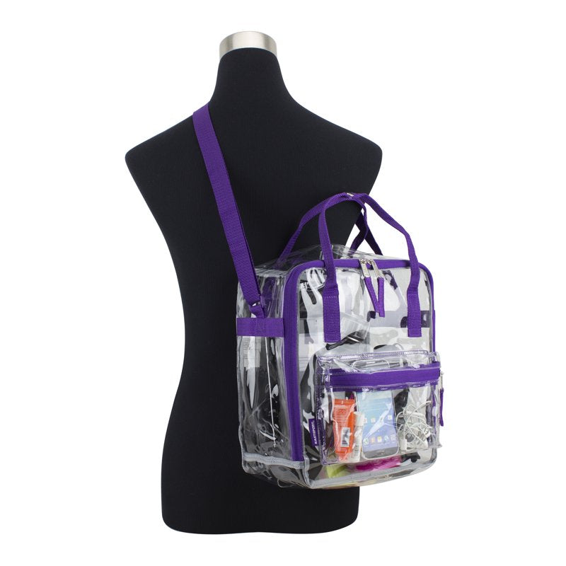 Unisex Clear Handbag Tote Crossbody Bag for Stadiums and Travel