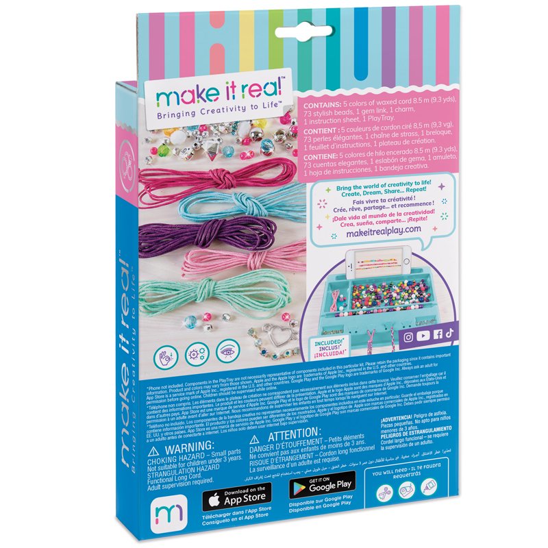 DIY Rainbow Bling Bracelets Kit for Kids & Tweens - Create 5 Unique Jewelry Crafts