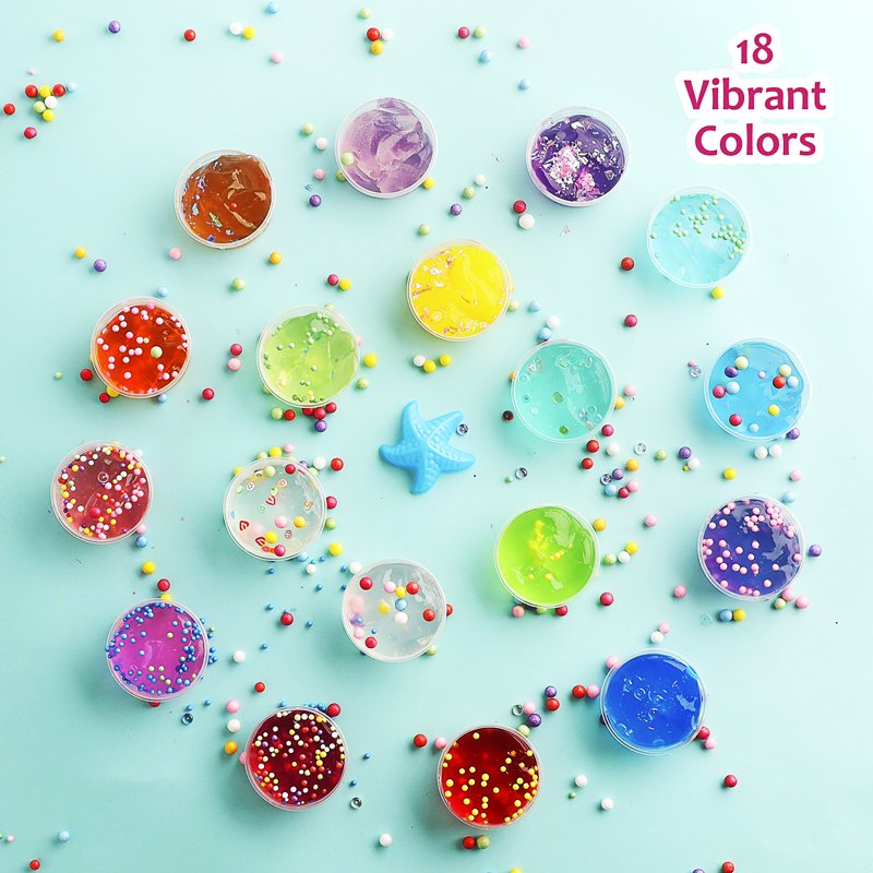 Glow in the Dark Slime Kit for Kids - 18 Vibrant Colors & 1,000+ Add-ins