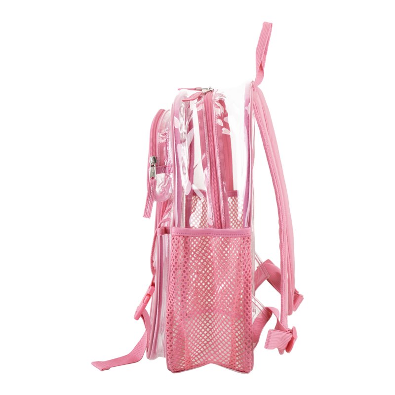 Unisex 16-Inch Clear Cargo Backpack with Multiple Pockets & Water Bottle Sleeves