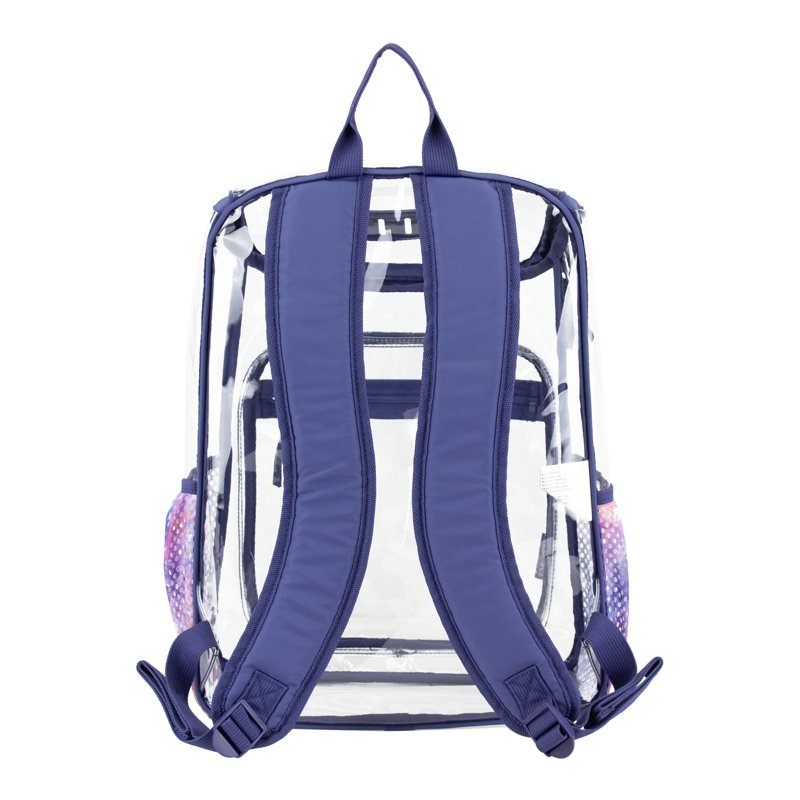 Clear Backpack with Water Bottle Pockets & Front Zipper - Stadium & Festival Ready