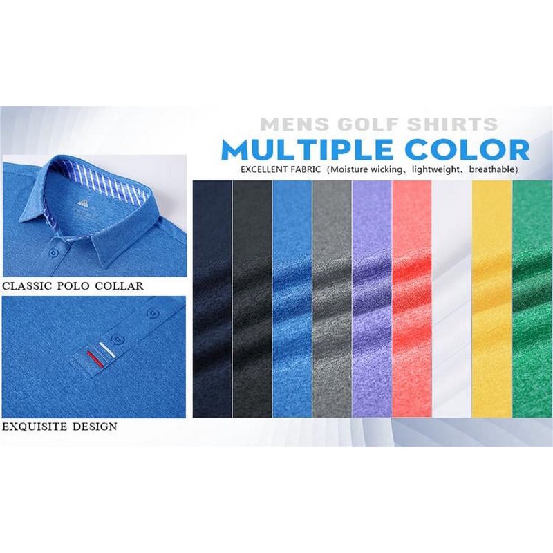 Men's Golf Polo Shirts Solid Color Short Sleeve Casual & Business Wear