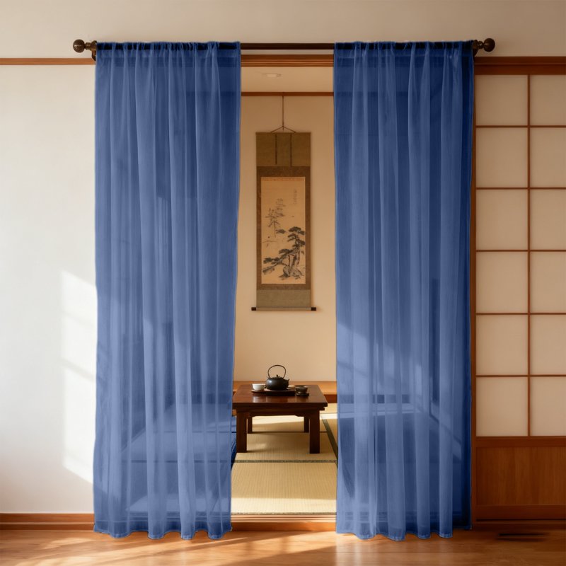 Lightweight Sheer Curtain for Living Room Room Divider - Solid Color, Washable