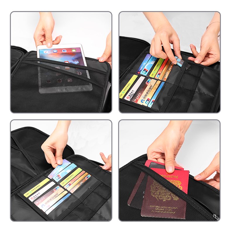 Fireproof Document Organizer Bag with Lock and Water-Resistant Zipper – Large 3-Layer Travel Safe for Files, Laptop, Certificates