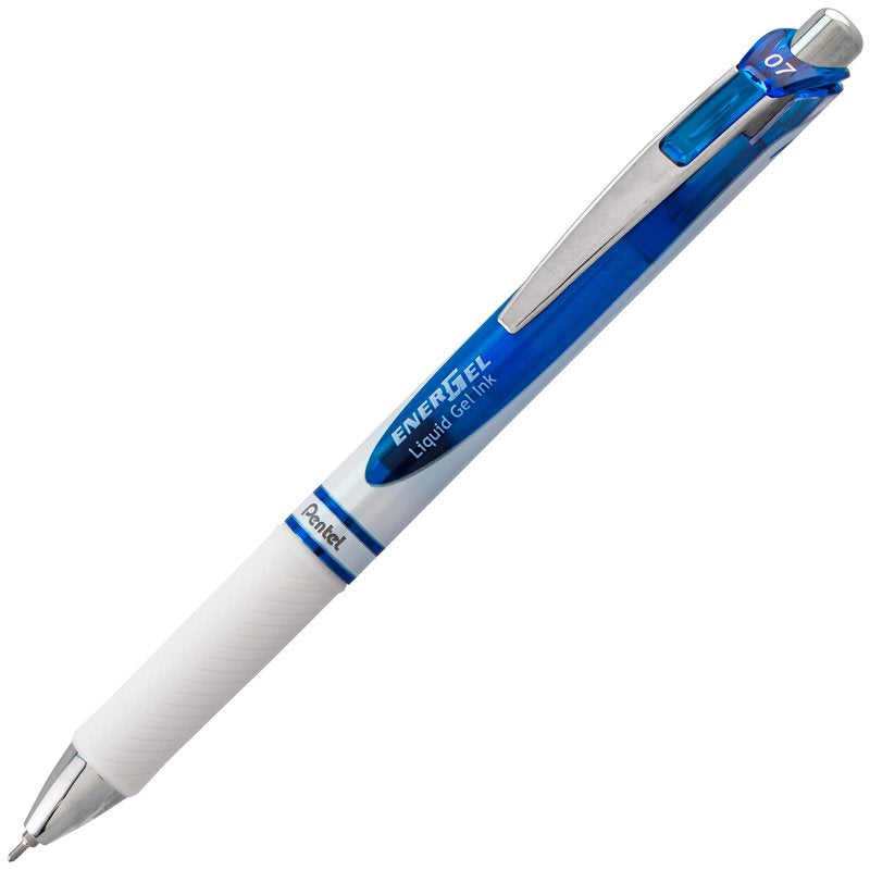 Pentel EnerGel RTX Pearl Gel Pen 0.7mm Medium Line Blue Ink 12 Pack