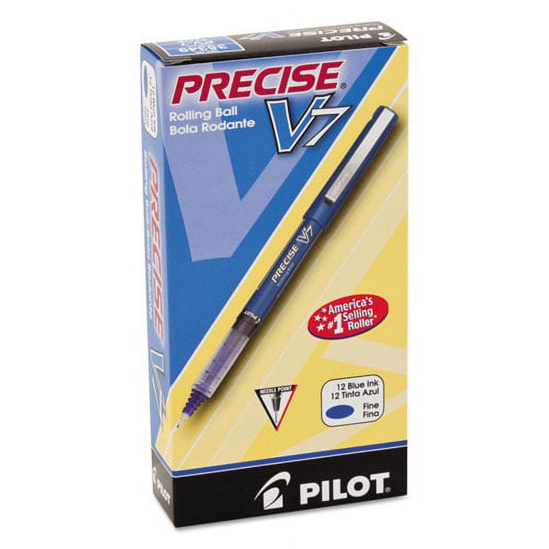 Pilot Precise V7 Roller Ball Pen Bundle - Fine 0.7mm, Blue Ink, 60 Pack