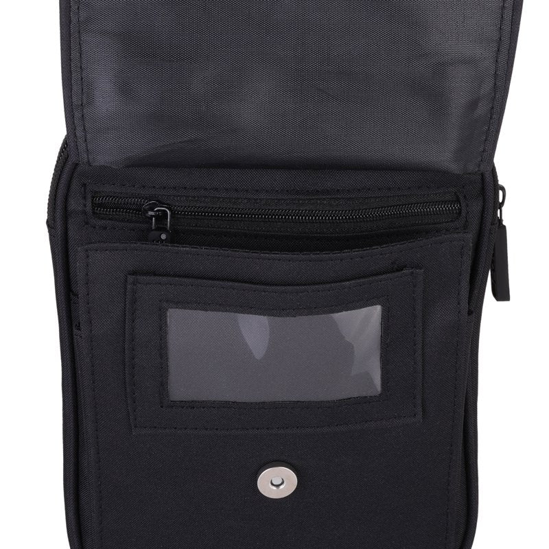 Unisex Anti-Theft Fabric Shoulder Bag with RFID Blocking - Black