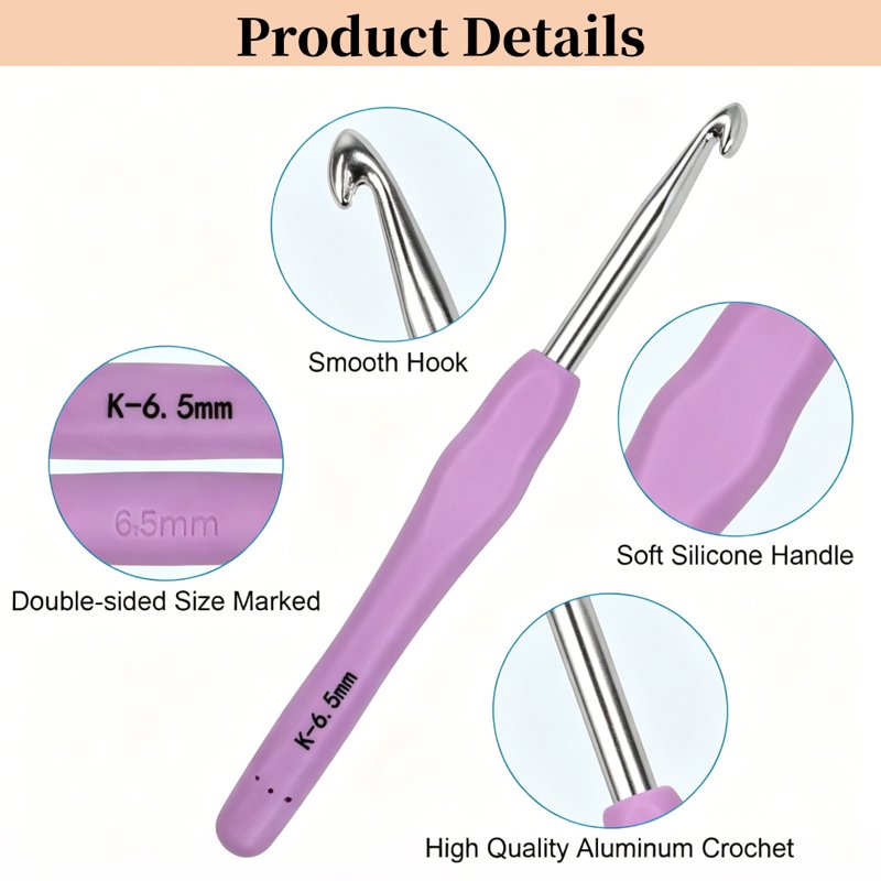 37-Piece Crochet Hook Set with Ergonomic Handles for Beginners and Arthritis Hands