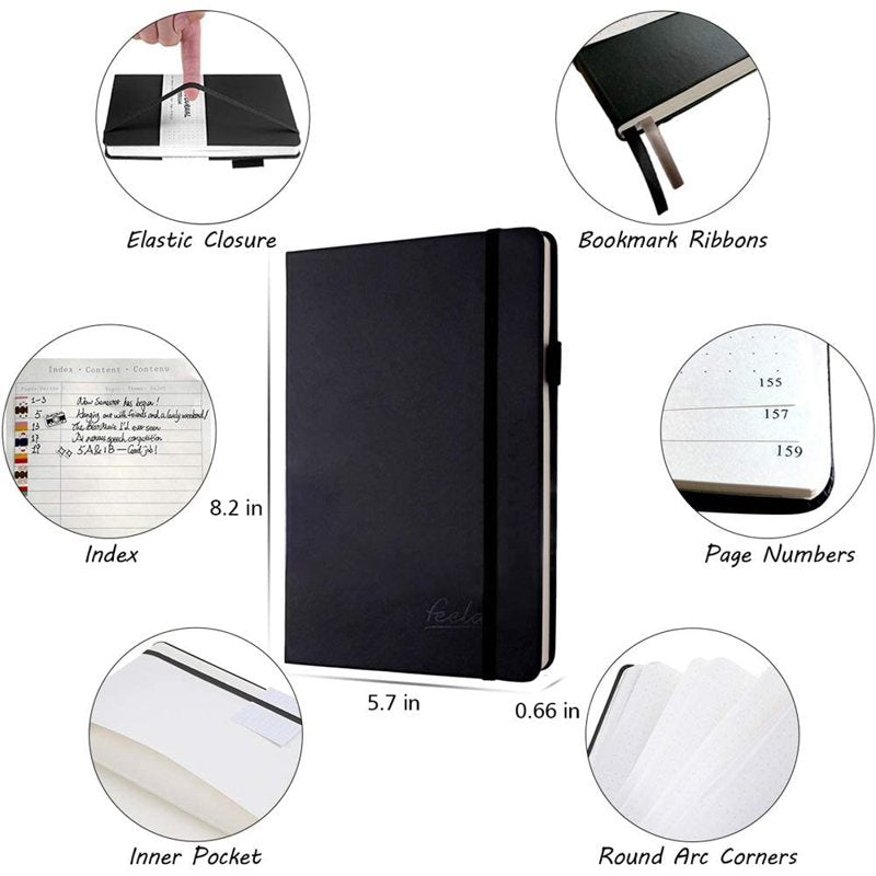 Bullet Dotted Journal Kit with Pens & Stickers - A5 Notebook for Planning & Journaling