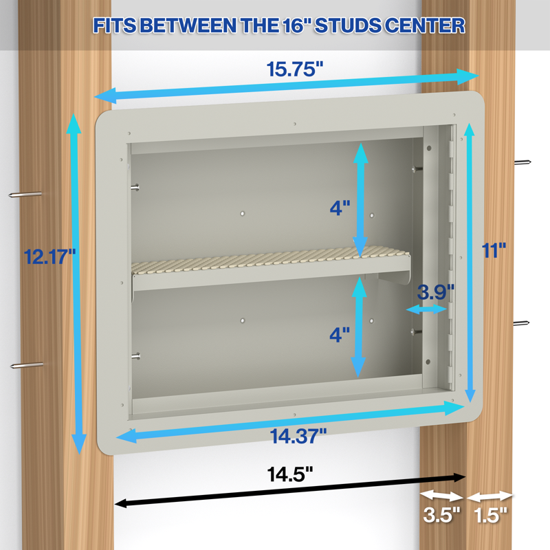 In Wall Money Safe with Key Lock - Heavy Duty Steel Discreet Security Box