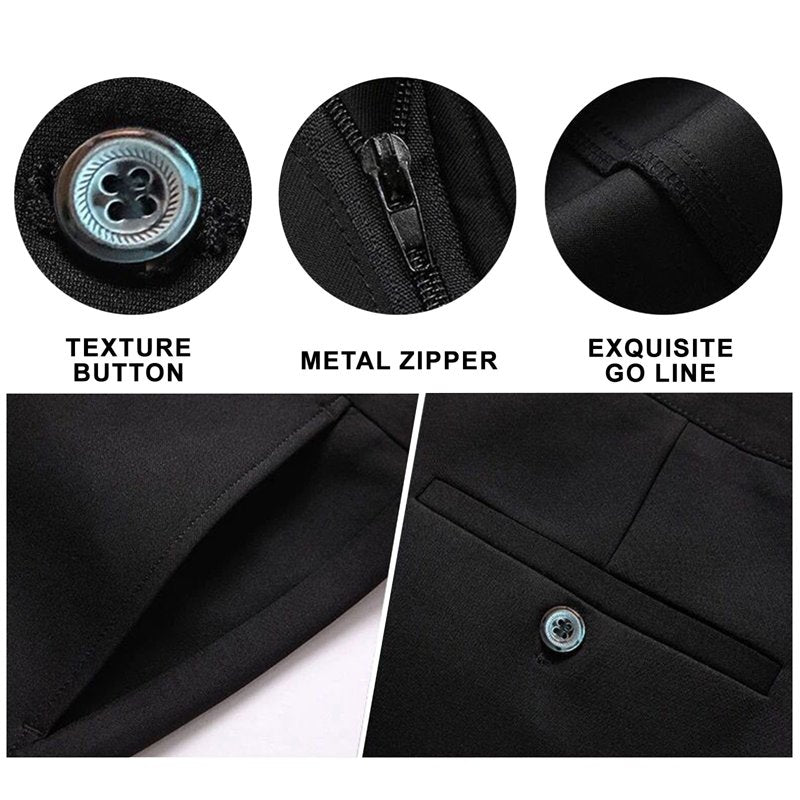 Men's Golf Dress Pants Slim Fit Lightweight Work Trousers with Pockets