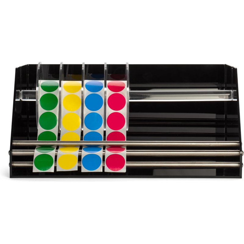 Label Dispenser for Sticker Rolls Acrylic Office Label Holder with Anti-Slip Feet
