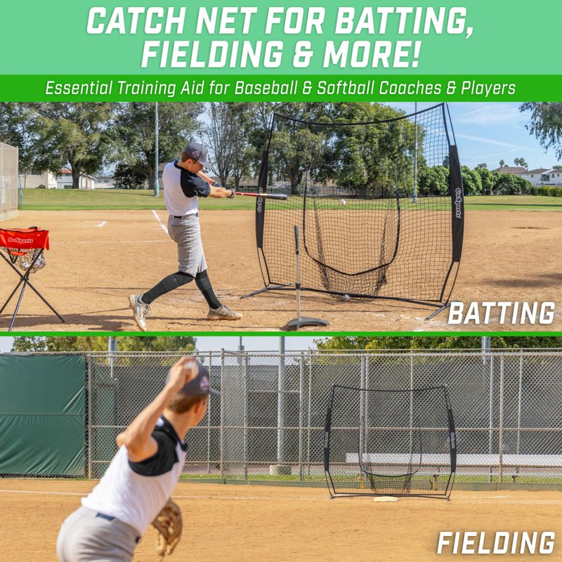 Baseball & Softball Practice Hitting and Pitching Net 7x7 ft Training Aid