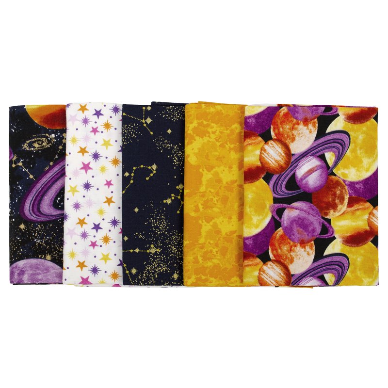 Cotton Galaxy Precut Fabric Bundle - 18x21 Inches, Multicolor 5 Pieces