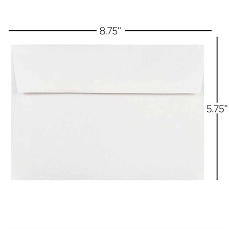 A9 Invitation Envelopes - White 5 3/4 x 8 3/4 Inches, Pack of 25