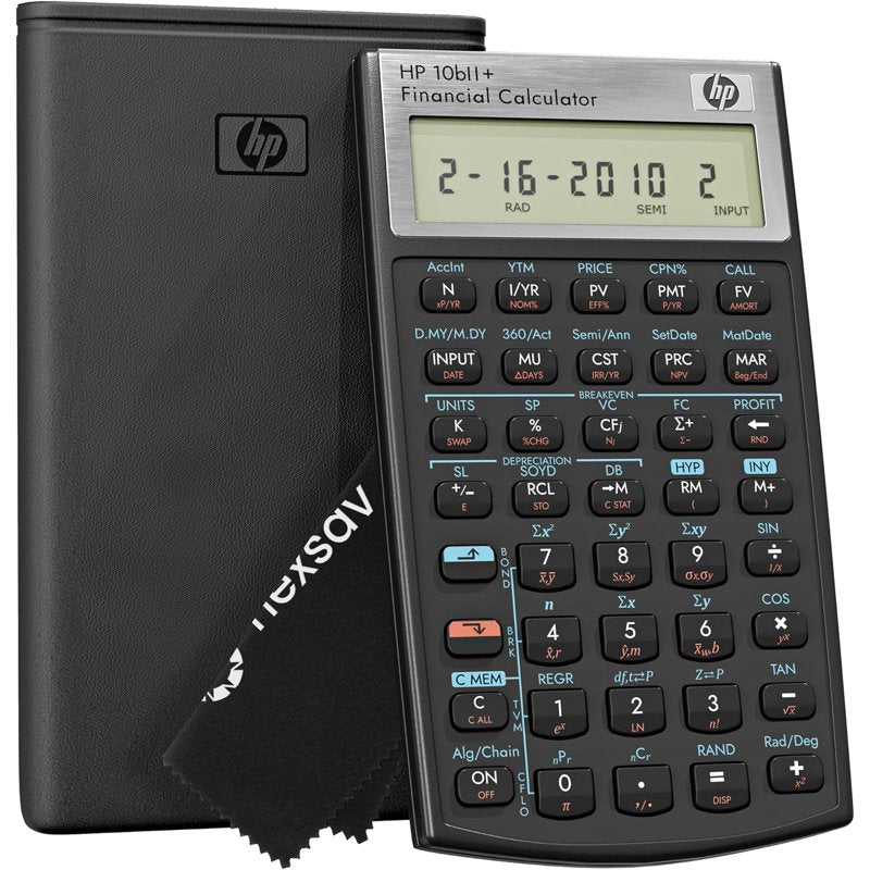 Financial Calculator with 100+ Functions for Business and Exams - HP 10bII+