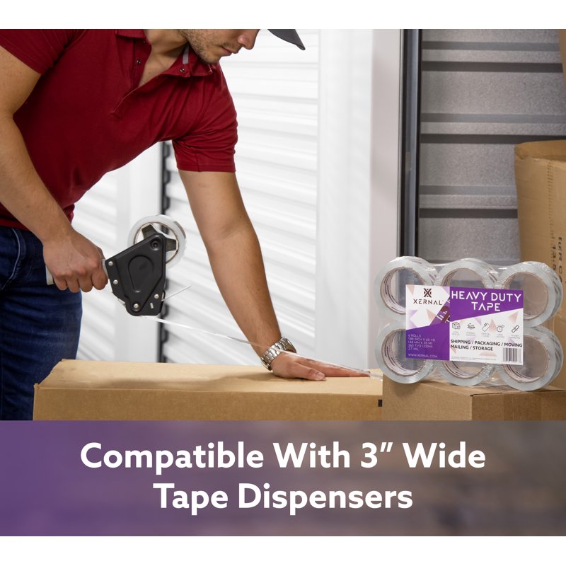 Heavy Duty Packing Tape - Clear Industrial-Strength Adhesive Rolls, 720 Yards